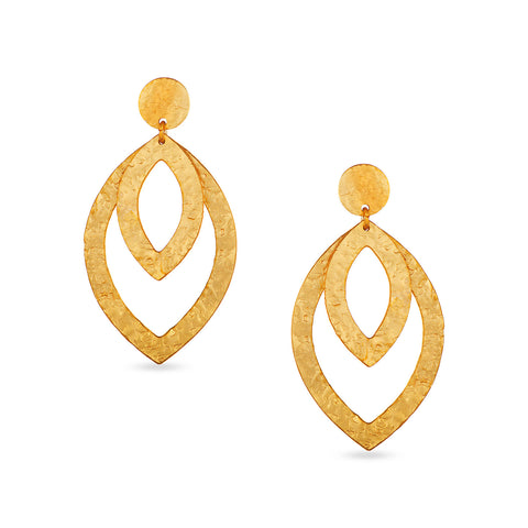 leaf style gold platted trending earrings