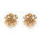 Gold earrings with motis in temple jewellery