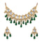 mother of pearl necklace set with beautiful green drops