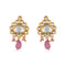 pink crystal earrings with white pearls