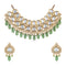 light green crystal necklace set with white pearls