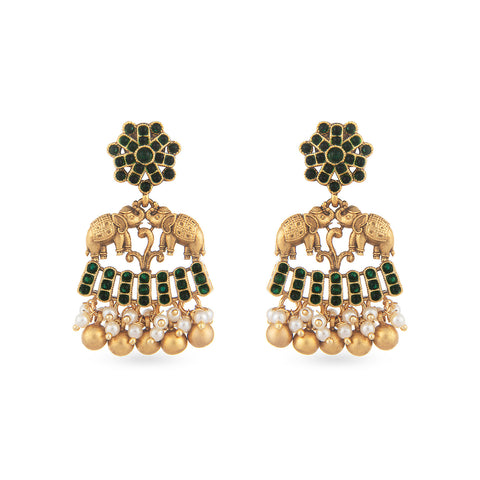 gold platted earrings from temple jewellery collection
