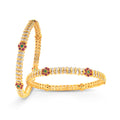 multi stone gold platted bangles