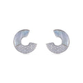 silver stud earrings with white stones