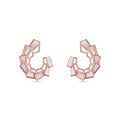 rose gold earrings with white small stones