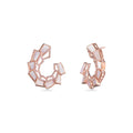 rose gold earrings with white small stones