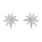 silver flower floral earrings with mirror work