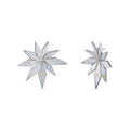 silver flower floral earrings with mirror work