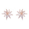 rose gold floral earrings with mirror work