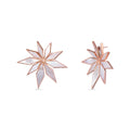 rose gold floral earrings with mirror work