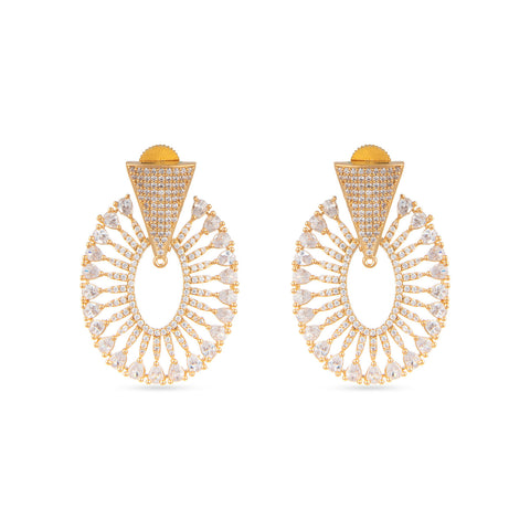 indo western jewellery set - gold platted with white stone earrings