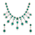 Beautiful White stone and green crystal necklace set