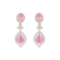 Beautiful White stone and pink crystal earrings