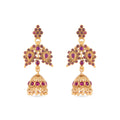 gold platted earrings with beautiful pink crystals