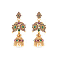 gold platted earrings with beautiful pink crystals