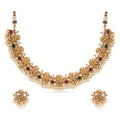 Antique gold necklace set in temple jewellery 