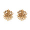Gold earrings with motis in temple jewellery