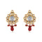 red crystal earrings with white pearls
