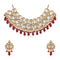red crystal necklace set with white pearls
