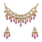 mother of pearl necklace set with beautiful pink drops