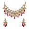 mother of pearl necklace set with beautiful red drops