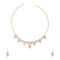 rose gold prearl necklace set with a necklace and a pair of pearl earrings