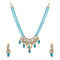 royal necklace set with blue motis and white pearls