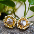 gold platted mother of pearl earrings